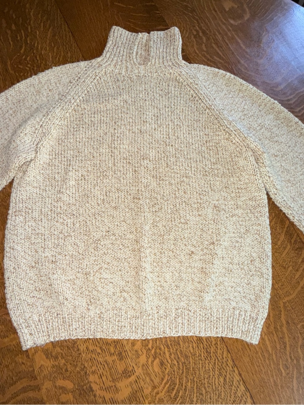 Hand Crafted Cream Speckled Turtleneck Sweater